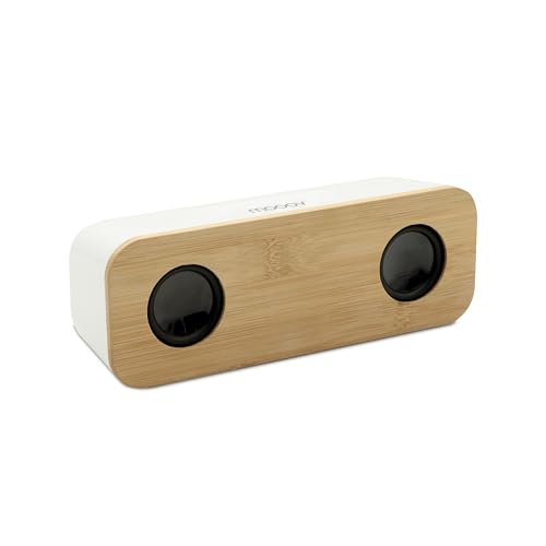 Metronic Mooov 477351 - Altavoz Bluetooth Madera de bambú portátil, Sonido Potente, inalámbrico sin Cable, Sonido estéreo 10W