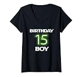 Photo Gallery donna happy 15 birthday boy turning quindici compleanno celebrazione maglietta con collo a v Photo Gallery donna happy 15 birthday boy turning quindici compleanno celebrazione maglietta con collo a v