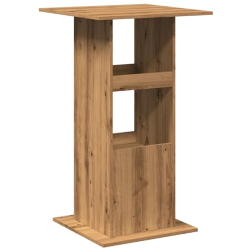 Table de bar en chêne Artisan 60x60x102 cm avec étagères de cuisine compactes
