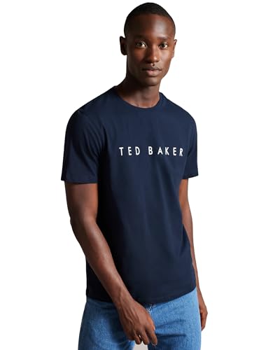 Ted Baker London Mens Broni Short Sleeve T Shirt in Navy Blue Size 4 - UK Size 40 - Large