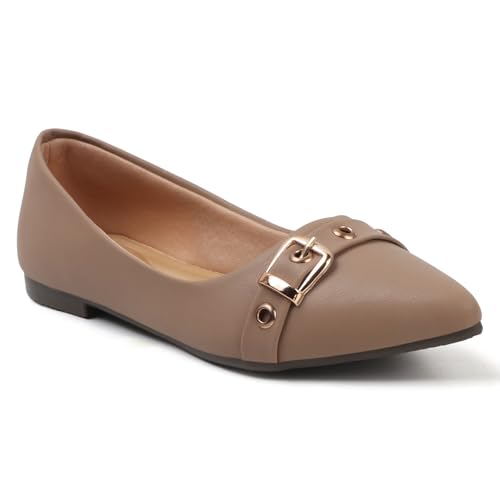 Image of Sukun FBC 99 Women's Bellies Flats Lightweight, Comfortable Slip-On Pointed Toe Shoes for Office, Casual | Stylish, Durable & Comfy