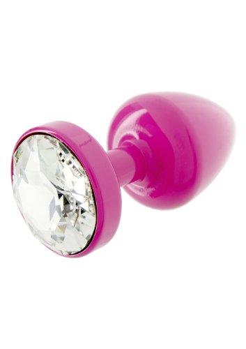 Plug anal rose 30 mm bijou intime strass rose Swarovski pour femme et homme