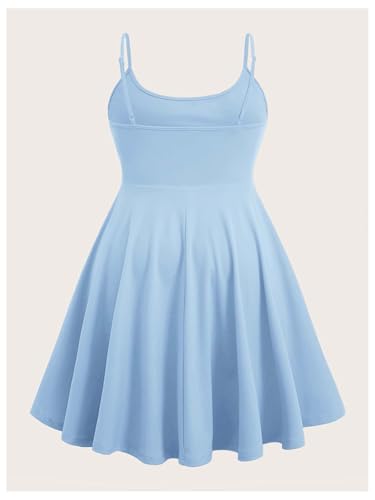 Image of WDIRARA Women's Plus Size Spaghetti Strap Sleeveless Flared Hem A Line Cami Dress