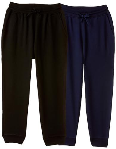 Image of Amazon Brand - Jam & Honey Amazon Brand - Symbol Boys 100% Cotton Solid Print Track Pants (Joggers) Black, Mid Rise, 8-9 Years Boy's Regular Trousers (SS19TRS485 Navy 8 9 Years)