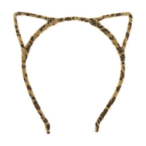 Glamour Girlz Ladies Fuzzy Stencil Cat Ears Deeply Bopper Narrow Headband Alice Band (Brown Leopard) Cover