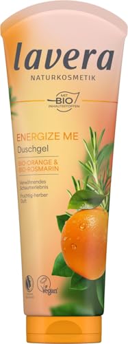 lavera Duschgel Energize Me - Verwöhnendes Schaumerlebnis mit Fruchtiger Bio-Orange und Aromatischem Bio-Rosmarin
