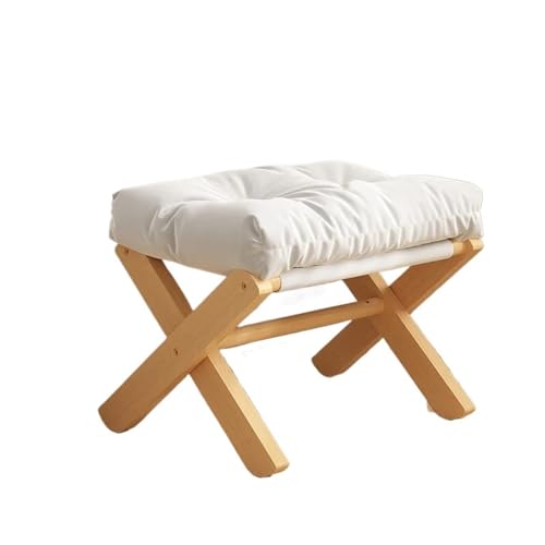 DSFIHJO Reposapies Sofa Taburete pequeño for el hogar, Taburete for Sala de Estar, Mesa Centro, Banco Madera Maciza, Pata sofá, Soporte for pies, Puerta, Cambiador Zapatos Puff almacenaje(White)