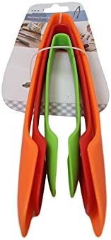 Bahob® 3Pcs Set Plastic Food Tongs Small Medium Large Multifunctional Barbecue Tongs Bread Tongs Cooking Tongs Salad Tongs Baking Tongs Serving Tongs Buffet Tongs Kitchen Utensils