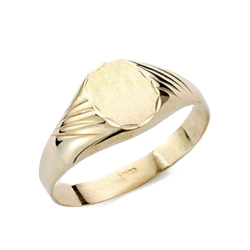 Sello oro 9k niño oval galloneado zona grabado 9x8mm..
