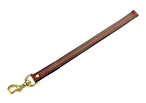 Mendota Pet Leather Steady Tab - Dog Lead - Made in The USA - Chestnut, 3/4 in x 12 in