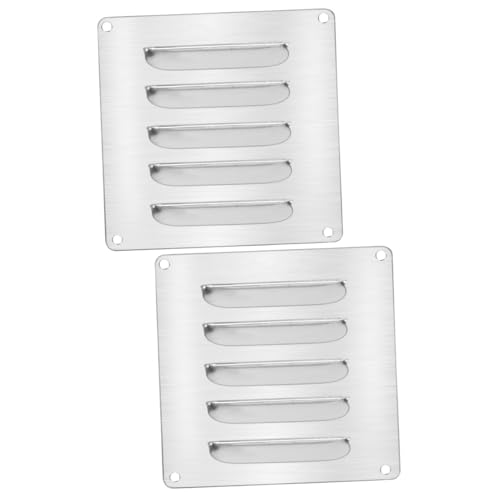 Mipcase 2pcs Yacht Hardware Boat Louver Vent Deflector Steel Vent Boat Blower Vent for Boats Cowl Draft Stopper Gray Vents Cover Modern Rectangular Boating Marine Louvers Stainless Steel