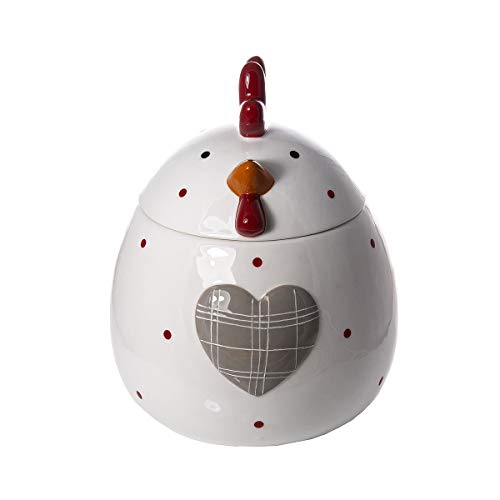 SPOTTED DOG GIFT COMPANY Bocal à Biscuits en céramique, boîte à Cookies, Poule décorative avec Couvercle hermétique Cadeau pour Amoureux des Animaux