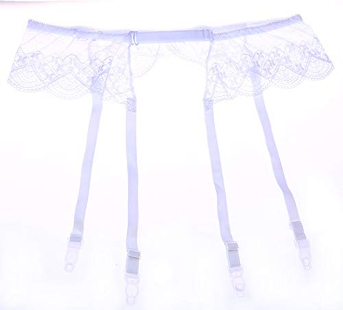 Without brand WU-YOUSHENG-Women Suit, Sexy Women's Garters Floral Lace Garter Belt.One Size Suspenders Belt.Ladies Garter Goth Wedding Stocking Belt (Color : White)