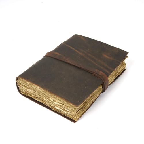 Image of Leather Journal Travel Diary, Handmade Vintage Bound Notebook for Men & Women Antique Finish Genuine Leather Quality Unline Brown Paper for Notes Art Sketchbook 7.5X5.5 Inches (Brown)