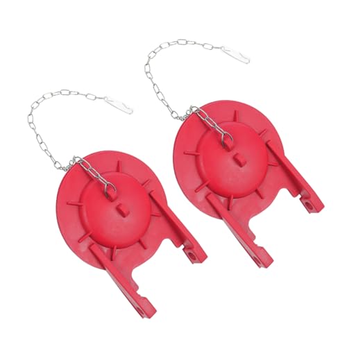DIYEAH 2 Piezas Cubrir silicona de goma tanque aleta de baño Sello enjuagar suministros de reemplazo de inodoro trampilla universal para inodoro aleta del inodoro caucho rojo