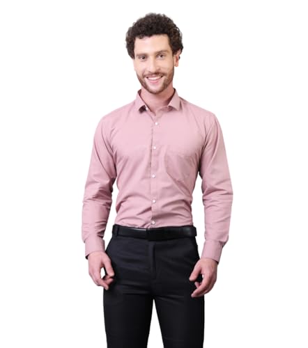 Image of CONTRARY Men's Pure Cotton Solid Stylish Casual & Formal Wear Shirt | Stylish Regular Fit Full Sleeve Comfortable Office Party Trendy Shirt - Multi Color