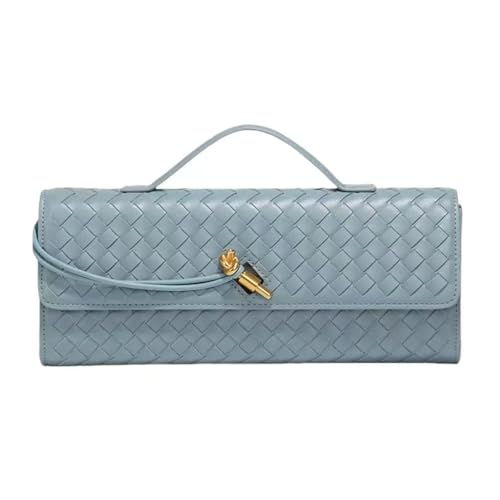 Image of Handmade Woven Evening Bag for Women Casual Clutch Purse Leather Shoulder Handbag Fashion Crossbody Bag