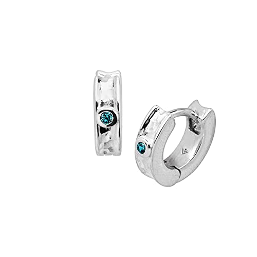 Silpada  Soleil  Blue Concave Huggie Hoop Earrings in Sterling Silver