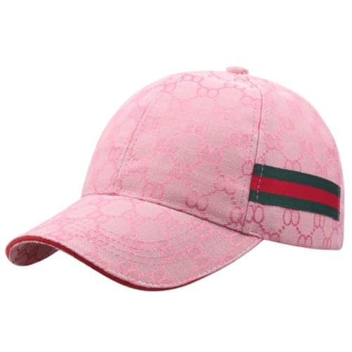 Casquette de baseball tendance à la mode en pur coton Casquettes pour hommes et femmes en 4 couleurs Réglable Taille unique Adulte Décontracté (rose)