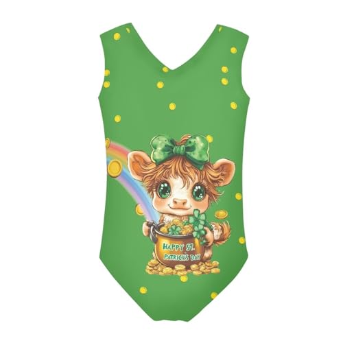 Image of Fashion Print One-Piece Swimsuits for Girls,Soft Stretchy One Piece Bathing Suit Quick Dry Beach Swimwear 5-14 Years