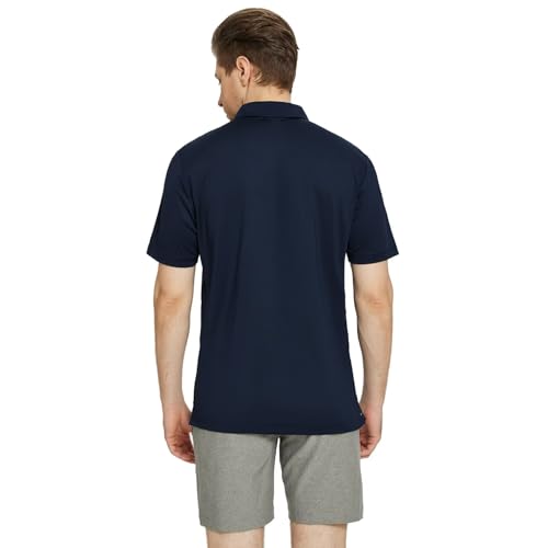 Rouen Mens Polo Shirts Short Sleeve Dry Fit Lightweight Performance Casual Athletic Striped Print Golf Shirts for Men4