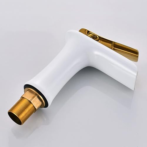 Mitigeur de salle de bain cascade or et robinet lavabo monotrou compact - 7