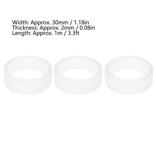 Adhesive Tape, 3Pcs Multipurpose Reusable Transparent Seamless Double Sided Adhesive Tape 30Mm X 2Mm X 1M,Extra Large Tough Nano Mounting Tape Double Sided #TOP6