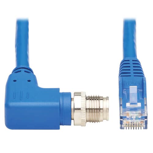 Tripp Lite M12 X-Code Cat6 1G UTP CMR-LP - Cable Ethernet (ángulo Recto M12 M/RJ45 M), IP68, PoE, Azul, 2 m (NM12-604-02M-BL) Cover