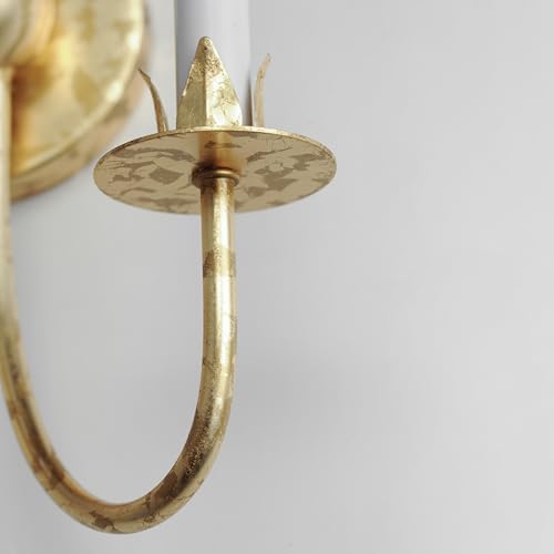 Image of Maxim Lighting Paloma 2-Light Wall Sconce | Gold Leaf Steel Finish | Transitional Indoor Light Fixture | Ideal for Hallways, Bedrooms & Bathrooms | Dimmable Damp Rated | 2882GL