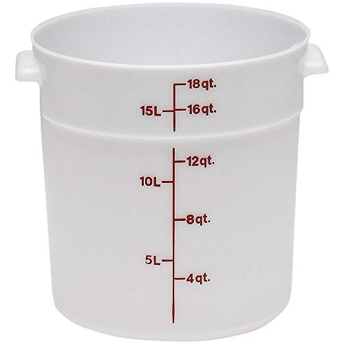 Image of Storage Container, Round, 18 Qt., 14-7 /8'' Dia. X 12'' High, Natural White, Polyethylene, Nsf (6 Pieces /Unit)