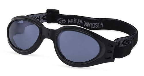 Harley-Davidson Men's Dust Foldable Round Eyewear w/Headstrap - Shiny Black