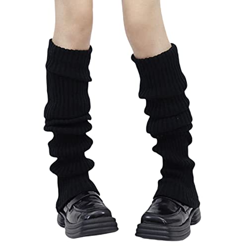 WangsCanis Jambière Guêtres Femme Grenouillères Tricotés Leg Warmer pour Femme Chaussette Femme Longue d 'hiver Jambière Femme Chaude (Noir , One Size ) Cover