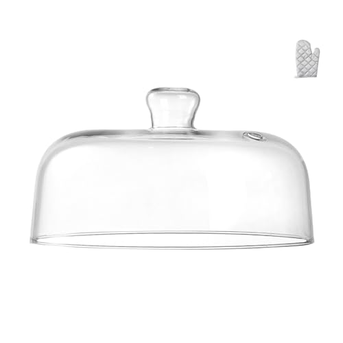 Image of EliteVibe All Glass Microwave Cover, 10 inch Microwave Splatter Cover for Food | 5 inch Height With Handle, All-Glass, 3.5 inch Inner Height, Fits Plates & Bowls, Vented Lid, Oven, Dishwasher & Refrigerator Safe