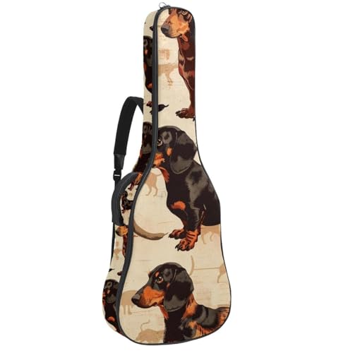 Sac guitare acoustique élégant tissu Oxford épais et doublure éponge beige