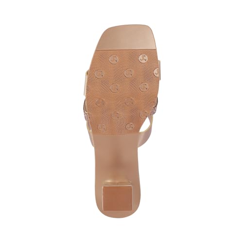 Image of Mochi Women Faux Leather Glamorous Strap Block Heel Fashion Slip-on Sandals