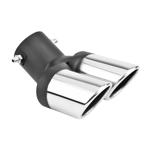 Escape Salida Doble Curva Silenciador De Tubo De Escape Universal De Acero Inoxidable De 6 M Con Doble Salida Para Coche Tubo De Escape Con Rejilla Negra