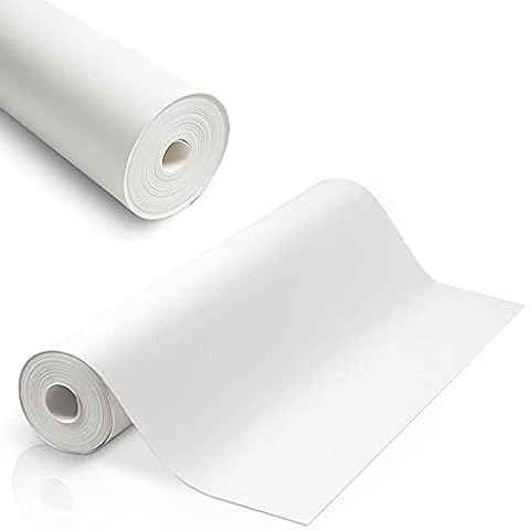 WINSOME 2500 Grade Lining Paper for Walls - Heavy Duty Plain White Lining Paper Thick Paintable Kitchen Bedroom Wallpaper Paint Shield for New Damaged Walls - Single 10M Roll Cover