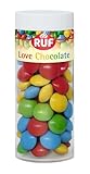 RUF Love Chocolate Schokolinsen Dekor, aus feiner Milchschokolade mit knackigem, buntem Zuckerüberzug, je Dose 75g