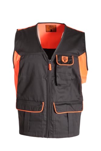 fratelliditalia.org Gilet smanicato misto cotone caccia arancio cinghiale uomo carniere dietro con zip Colore Arancio Taglia XL