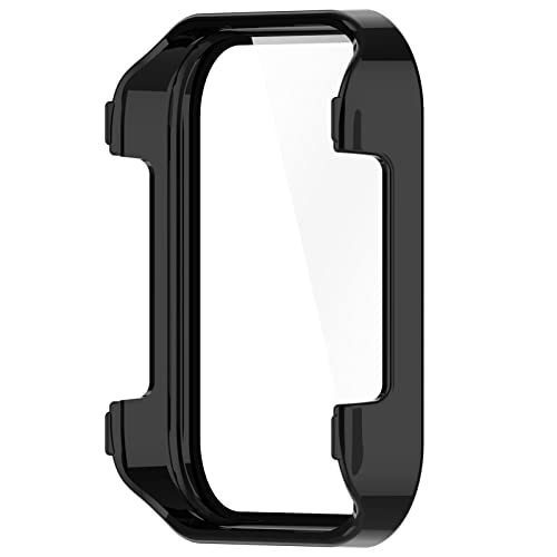 AWADUO Smartwatch Full Coverage PC Protective Case Cover with Tempered Glass Screen Protector Compatible with Realme Watch 3, Soft and Durable