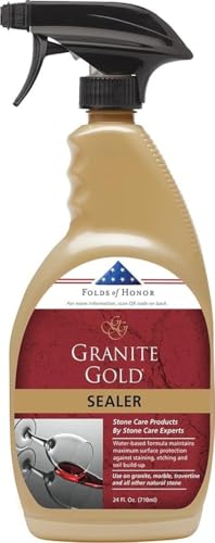 Granite Gold Water-Based Sealer Spray Protection for Granite, Marble, Travertine, Natural Stone...