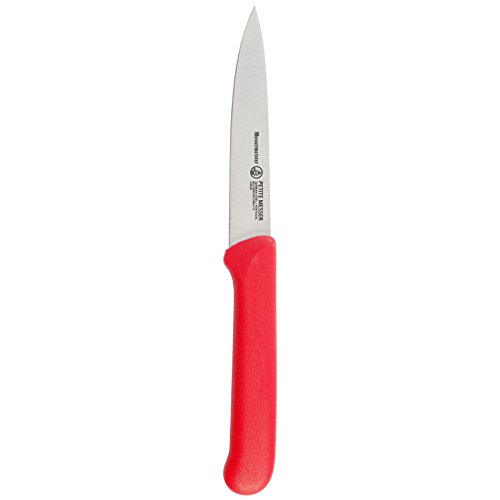 Messermeister Petite Messer Spear Point Paring Knife with Matching Sheath, 4-Inch, Red