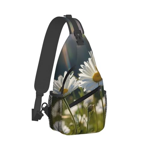 Sac à bandoulière marguerite blanche style décontracté taille unique