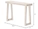 Plank+Beam Solid Wood Console Table, 46.25 Inch, Sofa Table, Narrow Entryway Table for Hallway, Behind The Couch, Living Room, Foyer, Easy Assembly, White Sand Wirebrush