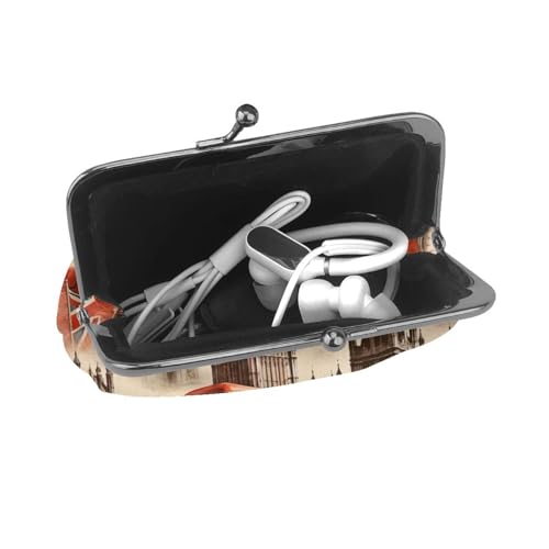 Pu Leather Buckle Coin Purse Collage-Icons-Of-London Girls Kiss-Lock Change Purse Wallets4