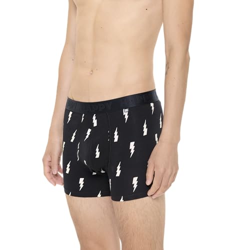Happy Socks 3-Pack Black and White Short Boxers, Black, M