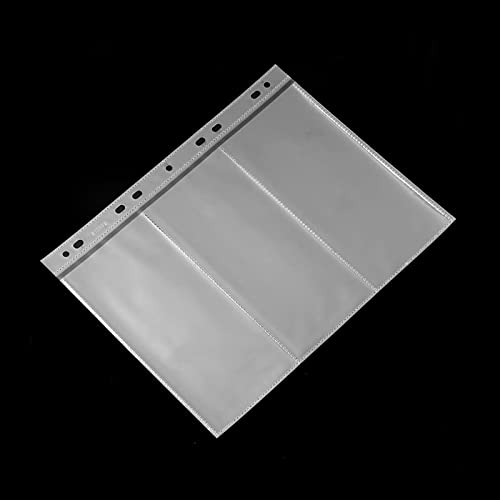 60 Pockets Currency Storage Pages, 9 Holes Fillers Sleeves With Pp Material, Pvc And Acid Free, 3-Pocket Page Bill Holders Refill Sheets For Collectors #TOP2