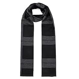 American Trends Mens Classic Scarf Black Grey Scarf Cold Weather Scarfs for Men Soft Warm Winter Scarves Mens Fashion Scarf Black Grey