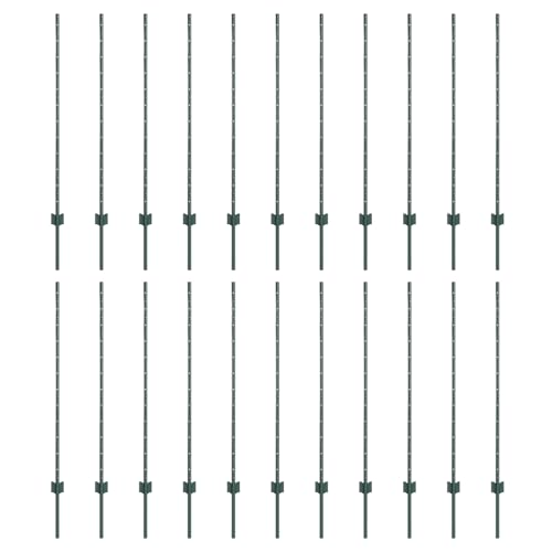 SKM Zaunpfähle 22 Stück U-Kanal Grün 160 cm Stahl,Heimwerkerbedarf,Hauseinzäunung,Zaunpfosten & -querlatten,Grün,22.68KG,3335920