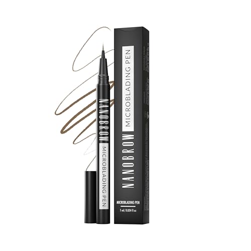 Penna Per Sopracciglia Nanobrow Microblading Pen - Effetto microblading migliora, infoltisce e riempie le sopracciglia (Warm Brown)